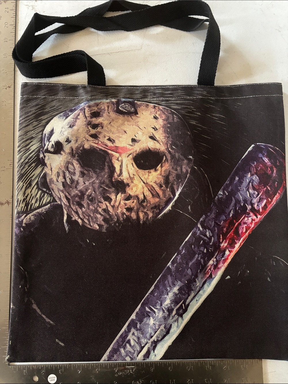 Jason Mask Horror Canvas Tote Bag 16x16 inches